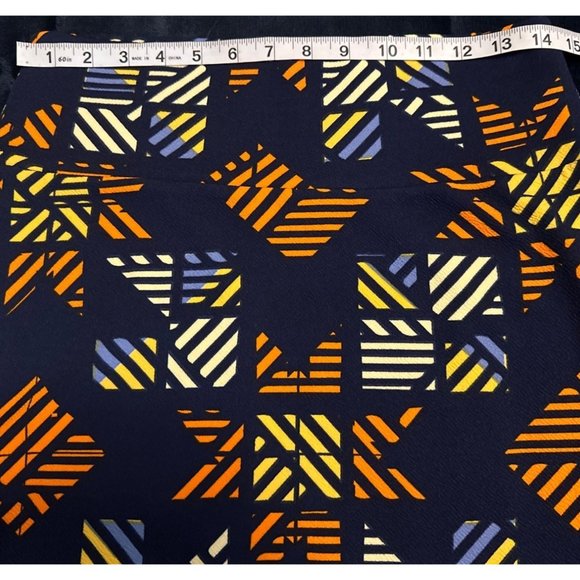 Set of 2 LuLaRoe Simply Comfy Pencil Skirts Blue Brown Geometric Women Size M - Picture 6 of 13